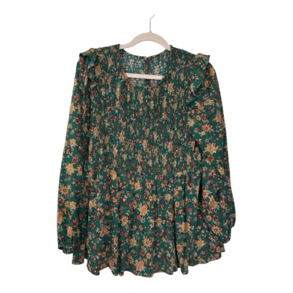 Torrid Green Floral Blouse